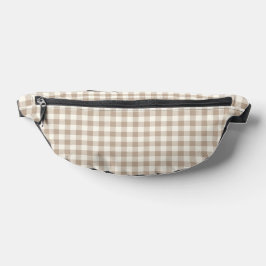 Boho Gingham Pattern Plaid Checkered Neutral Bauchtasche