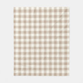 Boho Gingham Pattern Plaid Checkered Neutral Fleecedecke (Vorderseite)