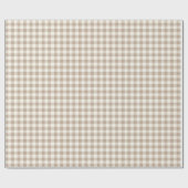 Boho Gingham Pattern Plaid Checkered Neutral Geschenkpapier (Flach)