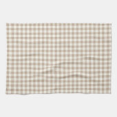 Boho Gingham Pattern Plaid Checkered Neutral Geschirrtuch (Horizontal)