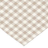 Boho Gingham Pattern Plaid Checkered Neutral Kurzer Tischläufer (Ecke)