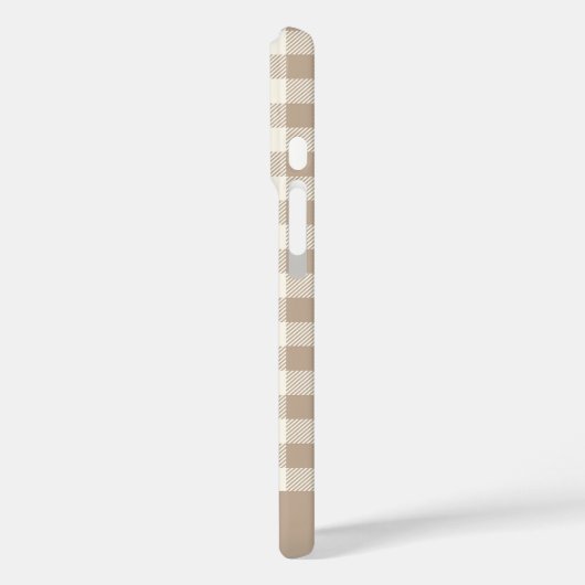Boho Gingham Pattern Plaid Checkered Neutral Name Case-Mate iPhone Hülle (Rückseite / Links)