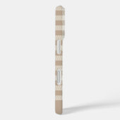 Boho Gingham Pattern Plaid Checkered Neutral Name Case-Mate iPhone Hülle (Rückseite / Rechts)