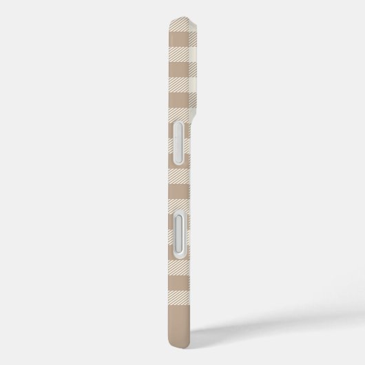 Boho Gingham Pattern Plaid Checkered Neutral Name Case-Mate iPhone Hülle (Rückseite / Rechts)