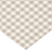 Boho Gingham Pattern Plaid Checkered Neutral Tischdecke (Schrägansicht)