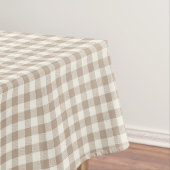 Boho Gingham Pattern Plaid Checkered Neutral Tischdecke (Beispiel)