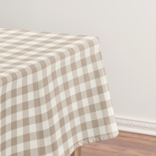 Boho Gingham Pattern Plaid Checkered Neutral Tischdecke (Beispiel)