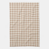 Boho Gingham Pattern Plaid Checkered Tan Brown Geschirrtuch (Vertikal)