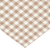 Boho Gingham Pattern Plaid Checkered Tan Brown Kurzer Tischläufer (Ecke)