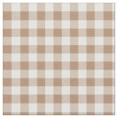 Boho Gingham Pattern Plaid Checkered Tan Brown Stoff (Nahaufnahme)