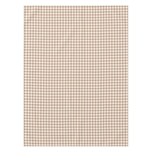 Boho Gingham Pattern Plaid Checkered Tan Brown Tischdecke (Vorderseite)
