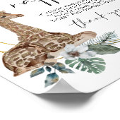 Boho Giraffe Baby Showdiaper Raffle-Zeichen Poster (Ecke)