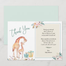 Boho Giraffe Baby Shower danke Ihnen Gedicht zur K