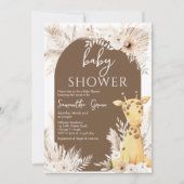 Boho Giraffe Baby Shower Einladung (Vorderseite)