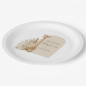 Boho Giraffe Baby Shower Pappteller (Schrägansicht)