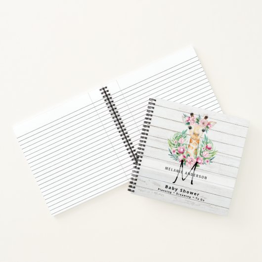 Boho GIRAFFE Baby Showplaner Notebook Journal Notizblock (Innenseite)