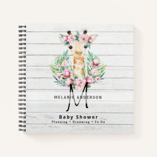 Boho GIRAFFE Baby Showplaner Notebook Journal Notizblock