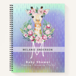 Boho GIRAFFE Baby Showplaner Notebook Journal Notizblock