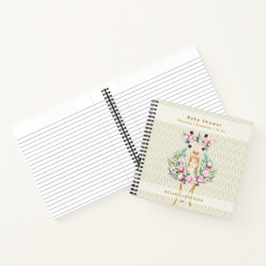 Boho GIRAFFE Baby Showplaner Notebook Journal Notizblock (Innenseite)