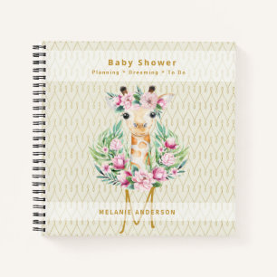 Boho GIRAFFE Baby Showplaner Notebook Journal Notizblock