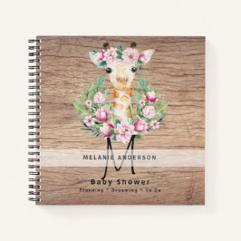 Boho GIRAFFE Baby Showplaner Notebook Journal Notizblock