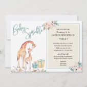 Boho Giraffe Baby Sprinkle neutrales Geschlecht Einladung (Vorderseite)
