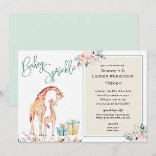 Boho Giraffe Baby Sprinkle neutrales Geschlecht Einladung