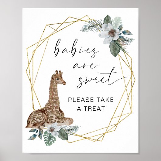 Boho Giraffe Babys sind süß Nehmen Sie eine Lecker Poster (Vorne)