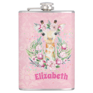 Boho Giraffe-Blume: Mädchen, Teens Geschenke Flachmann
