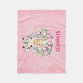 Boho Giraffe-Blume: Mädchen, Teens Geschenke Fleecedecke (Vorderseite)