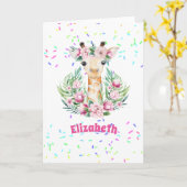 Boho Giraffe-Blume: Mädchen, Teens Geschenke Karte (Gelbe Blume)