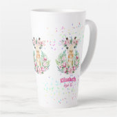 Boho Giraffe-Blume: Mädchen, Teens Geschenke Milchtasse (Rechte Ecke)