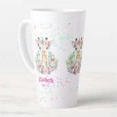 Boho Giraffe-Blume: Mädchen, Teens Geschenke Milchtasse (Linke Ecke)