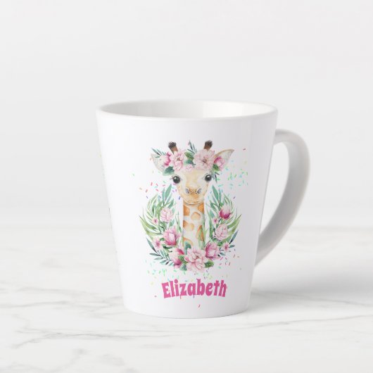 Boho Giraffe-Blume: Mädchen, Teens Geschenke Milchtasse (Rechte Ecke)
