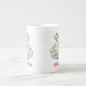 Boho Giraffe-Blume: Mädchen, Teens Geschenke Porzellantasse (Vorderseite)