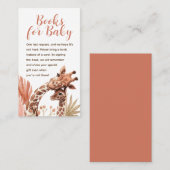 Boho Giraffe Bücher für die Kinderkarte Visitenkarte (Vorne/Hinten)