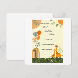 Boho-Giraffe-Einladung zum ersten Geburtstag Save The Date
