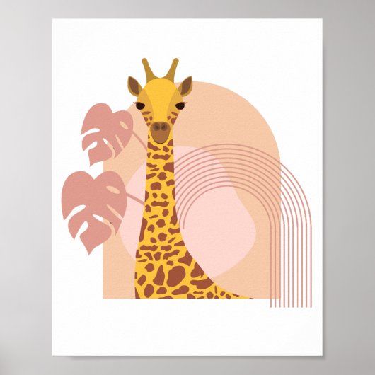 Boho Giraffe Jungle Pflanze Poster Wallfahrtskirch (Vorne)