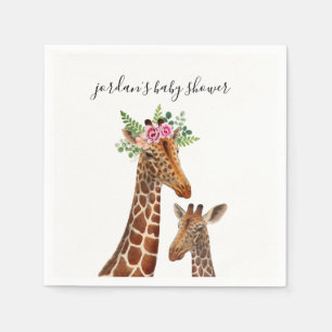 Boho Giraffe Mama + Babydusche Napkins Serviette
