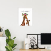 Boho Giraffe Mama + Babydusche Poster (Heimbüro)