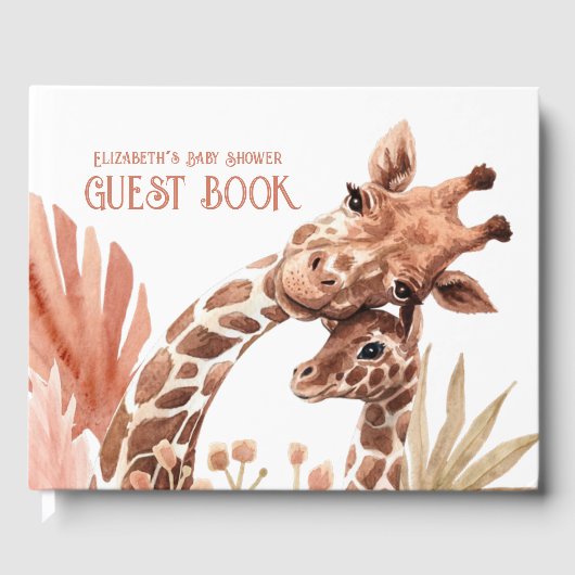 Boho Giraffe Safari Babydusche Gästebuch (Vorderseite)