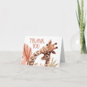 Boho Giraffe Safari Faltkarte Dankeskarte (Vorderseite)