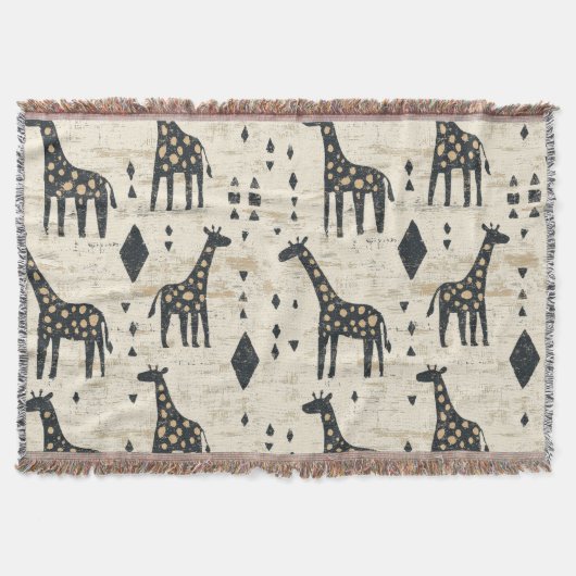 Boho-Giraffe-Stammesmuster Decke (Vorderseite)