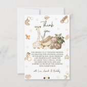 Boho Giraffe & Toys Gender Neutral Baby Shower Dankeskarte (Vorderseite)