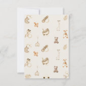 Boho Giraffe & Toys Gender Neutral Baby Shower Dankeskarte (Rückseite)