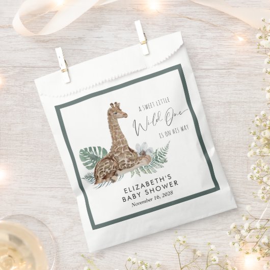 Boho Giraffe Watercolor Babydusche Geschenktütchen (Ausgeschnitten)