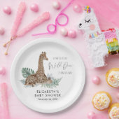 Boho Giraffe Watercolor Babydusche Pappteller (Party)