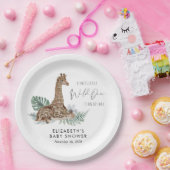 Boho Giraffe Watercolor Babydusche Pappteller (Party)