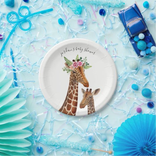 Boho Giraffen-Mutter + Babyparty Pappteller (Party)