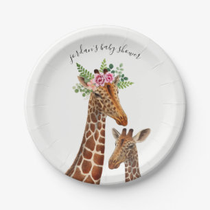 Boho Giraffen-Mutter + Babyparty Pappteller